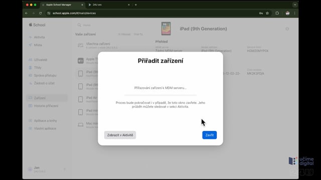 8. Jak zapsat nový iPad do stávající skupiny