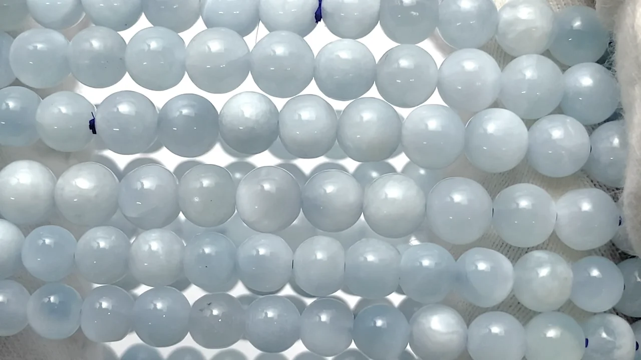 ドミニカ産アイスラリマー ラウンド5mm ブレスレット｜天然石ビーズの