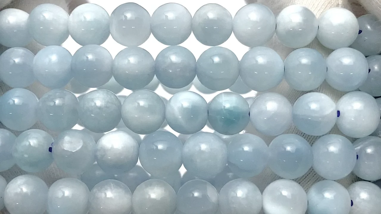 【天然石】アイスラリマー ブレスレット 7mm ラリマー 黒点なし母石なし 美品 天然石】アイスラリマー ブレスレット 7mm ラリマー 黒点なし母