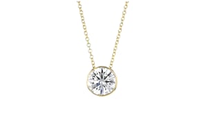 2.00 Carat Bezel-Set Lab-Grown Diamond Necklace in 14kt Yellow Gold