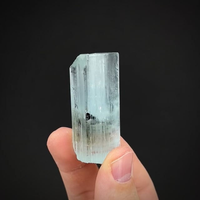 Schorl included in Aquamarine (rare!)