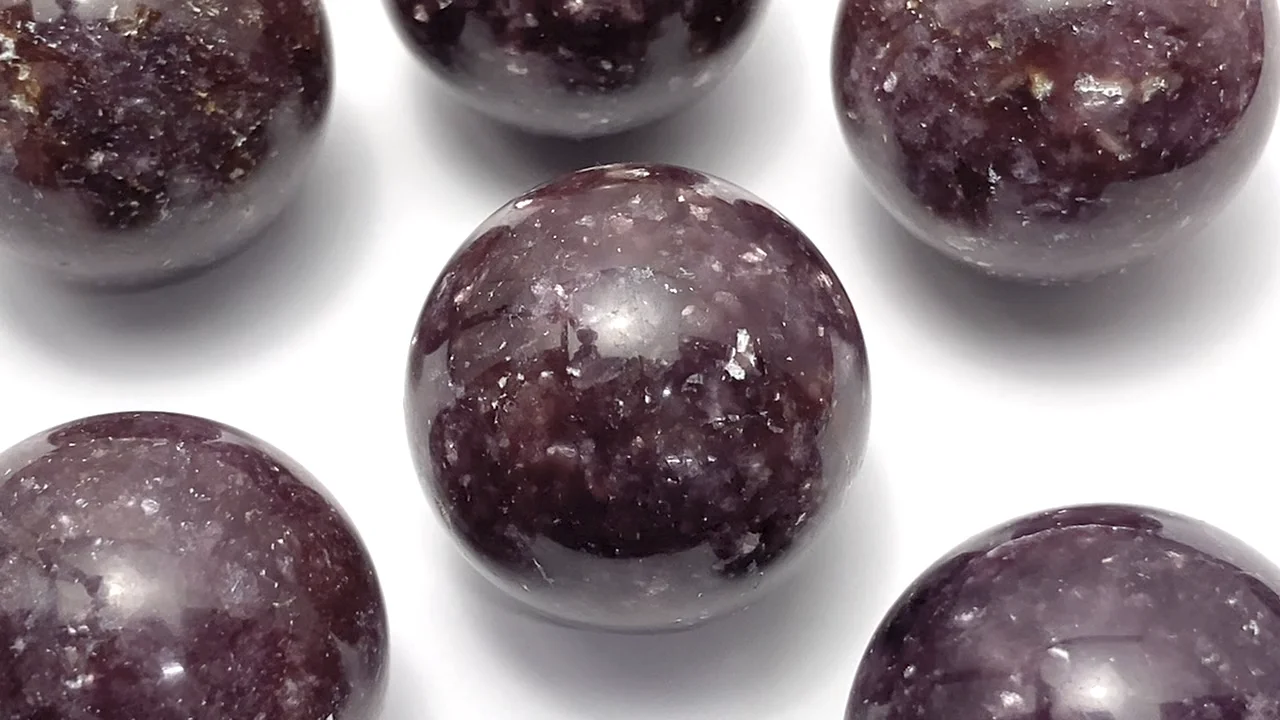 レピドライト スフィア・ラウンド30mm 1個｜天然石ビーズの卸問屋