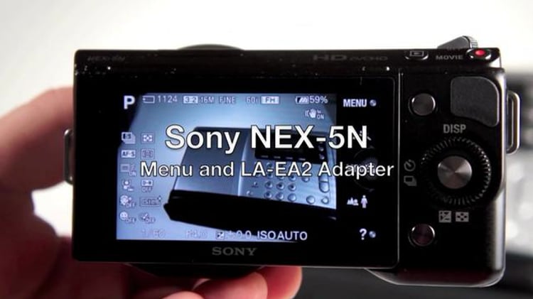 Sony NEX-5N menu and LA-EA2 adapter