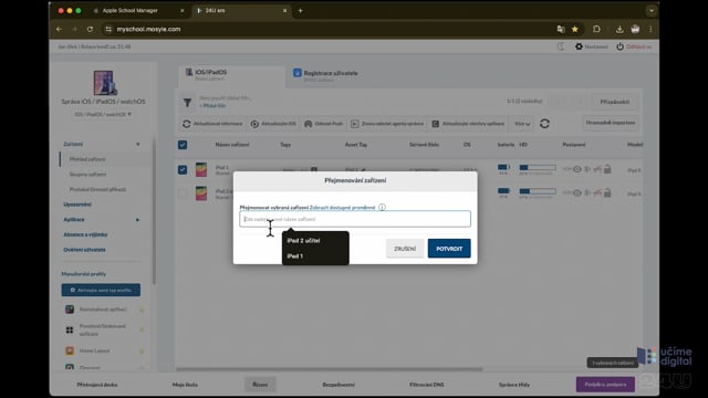 18. Jak přejmenovat iPady