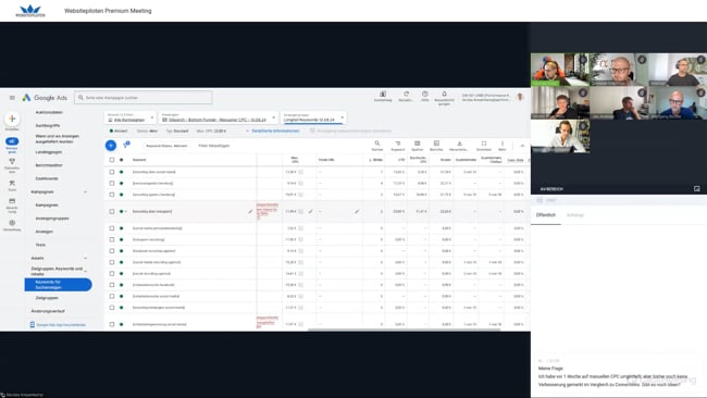 Conversion Fragen, Keywords für Social Recruiting Agenturen, werben auf Englisch, Versand pflegen bei Shopping-Kampagnen, Brand Kampagnen über Impression Share optimieren mit Michael Klein vom 19.08.24