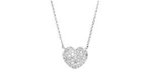 C. 1990 Vintage .60 ct. t.w. Diamond Heart Necklace in 14kt White Gold