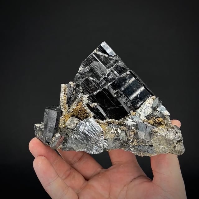 Ferberite with Arsenopyrite & Siderite (huge, old classic find)