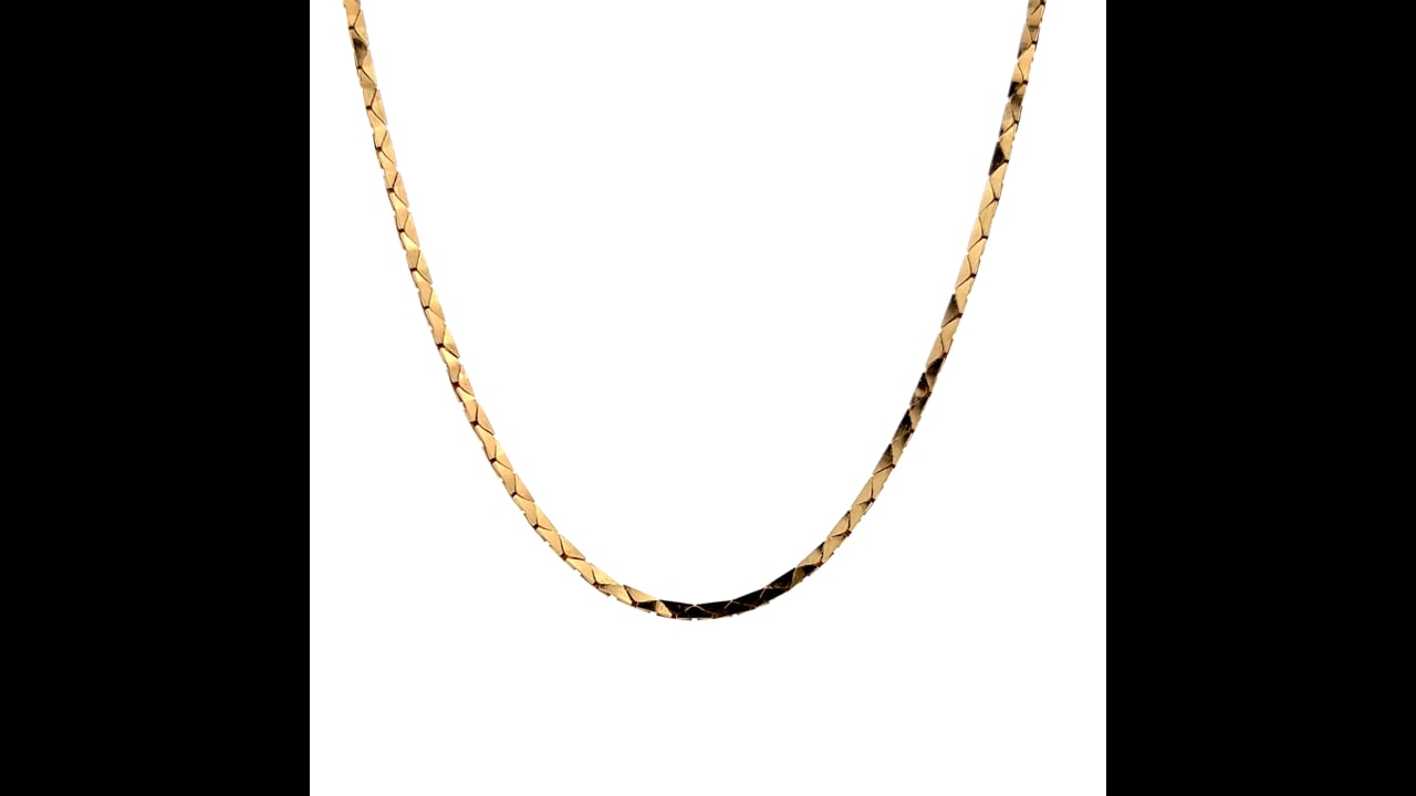 16.5 Inch Triangle Block Link Chain Necklace in 14k – Filigree
