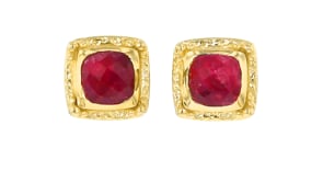 8.25 ct. t.w. Ruby Etruscan-Style Earrings in 18kt Gold Over Sterling