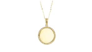 .10 ct. t.w. Diamond Personalized Disc Pendant Necklace in 14kt Yellow Gold