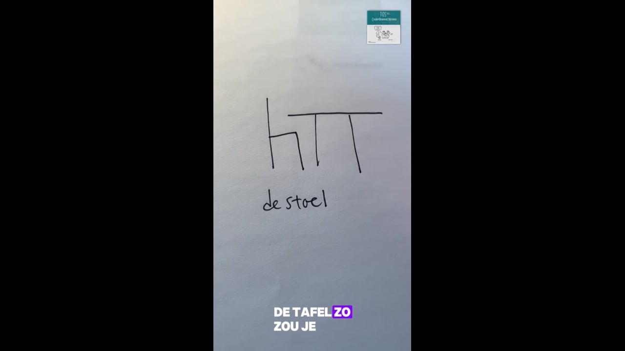 Stoel, tafel, aan tafel zitten*