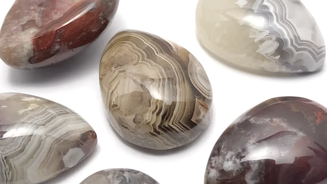 動画】ラグナレースアゲート ペアシェイプ カボション18×13mm 2個