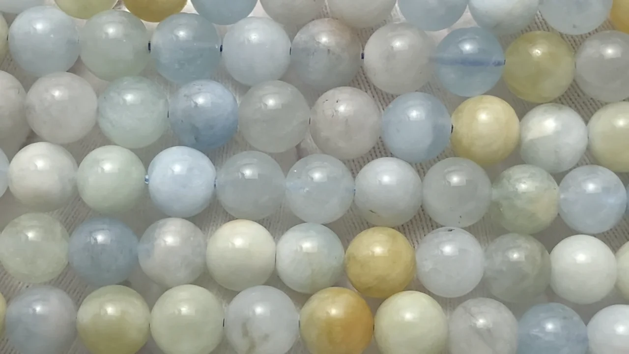 マルチカラー アクアマリン ラウンド6mm ｜天然石ビーズの卸問屋・通販
