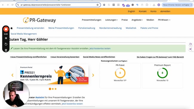 PR-Gateway - Content veröffentlichen