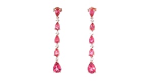 3.00 ct. t.w. Pink Tourmaline and .16 ct. t.w. Diamond Drop Earrings in 14kt Rose Gold