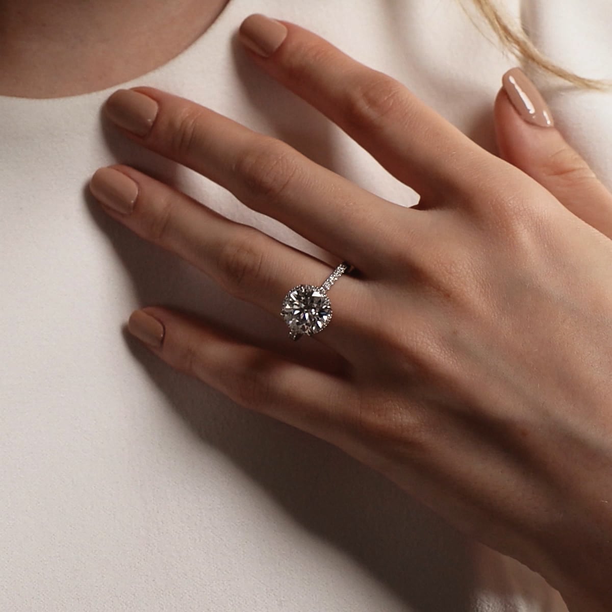 product video 2 for 4 ctw Round Lab Grown Diamond Hidden Halo Engagement Ring