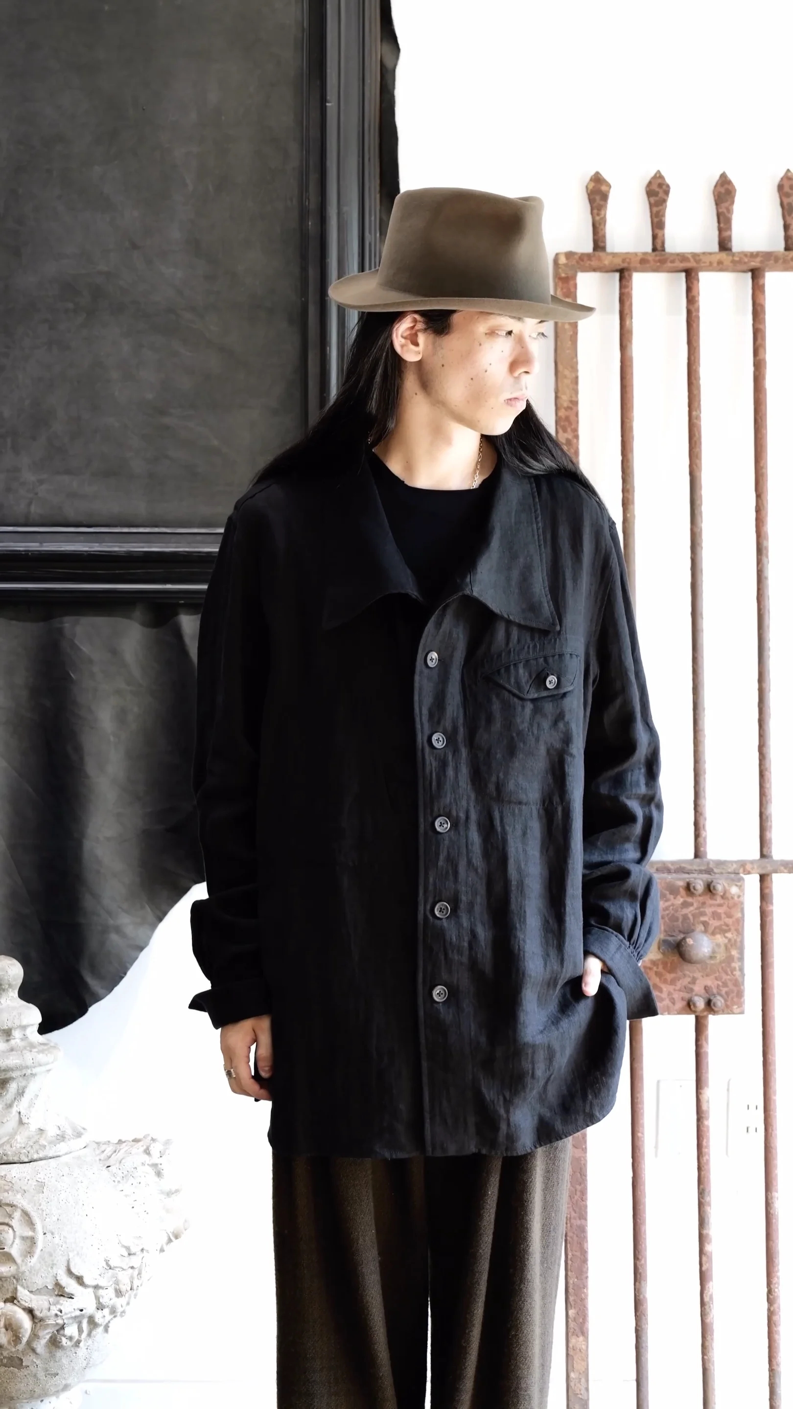 0M2430726. Stand Collar Pocket Shirt. ZIGGY CHEN. 2024AW. « GULLAM 