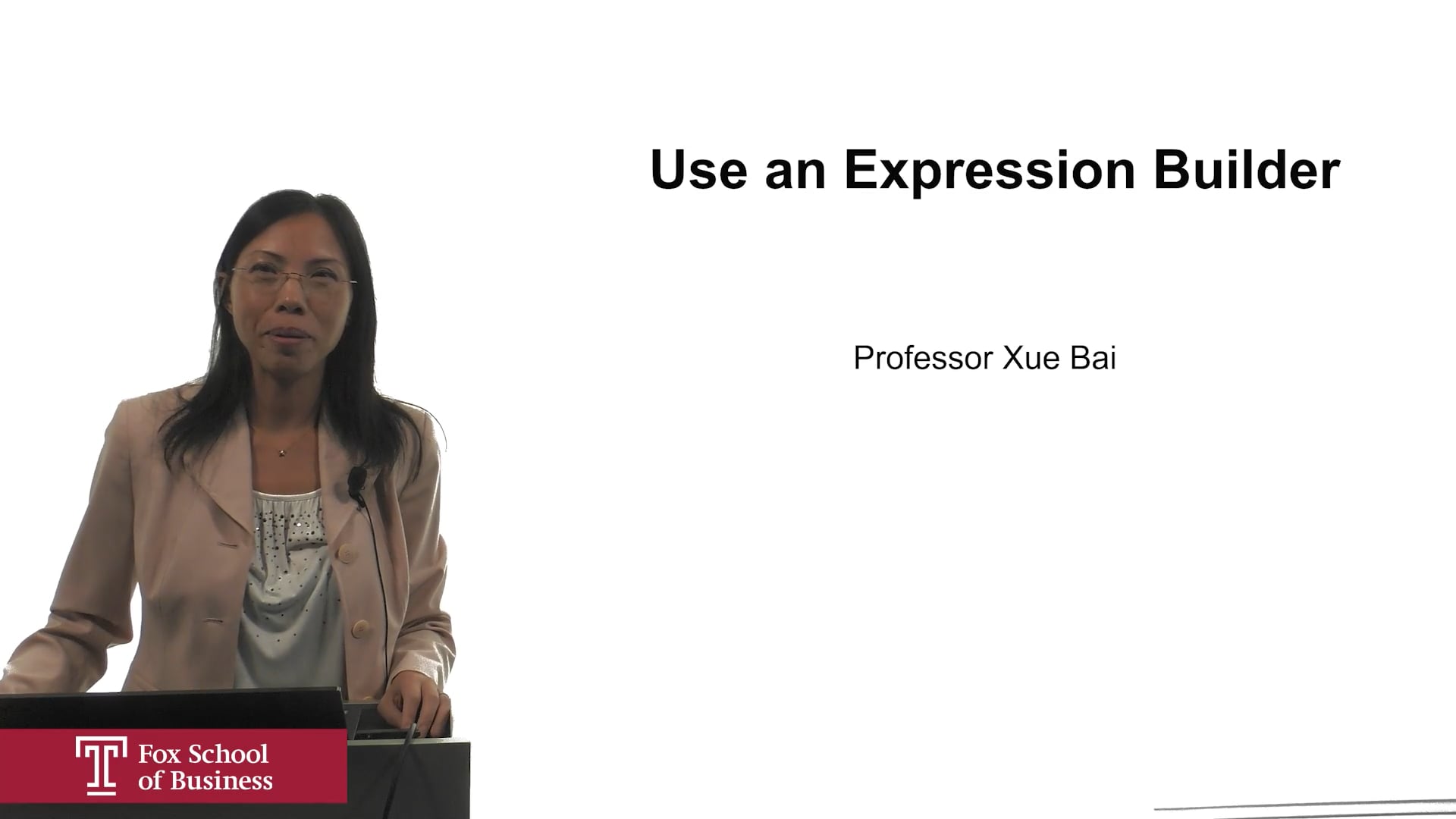 Login to view Use an Expression Builder