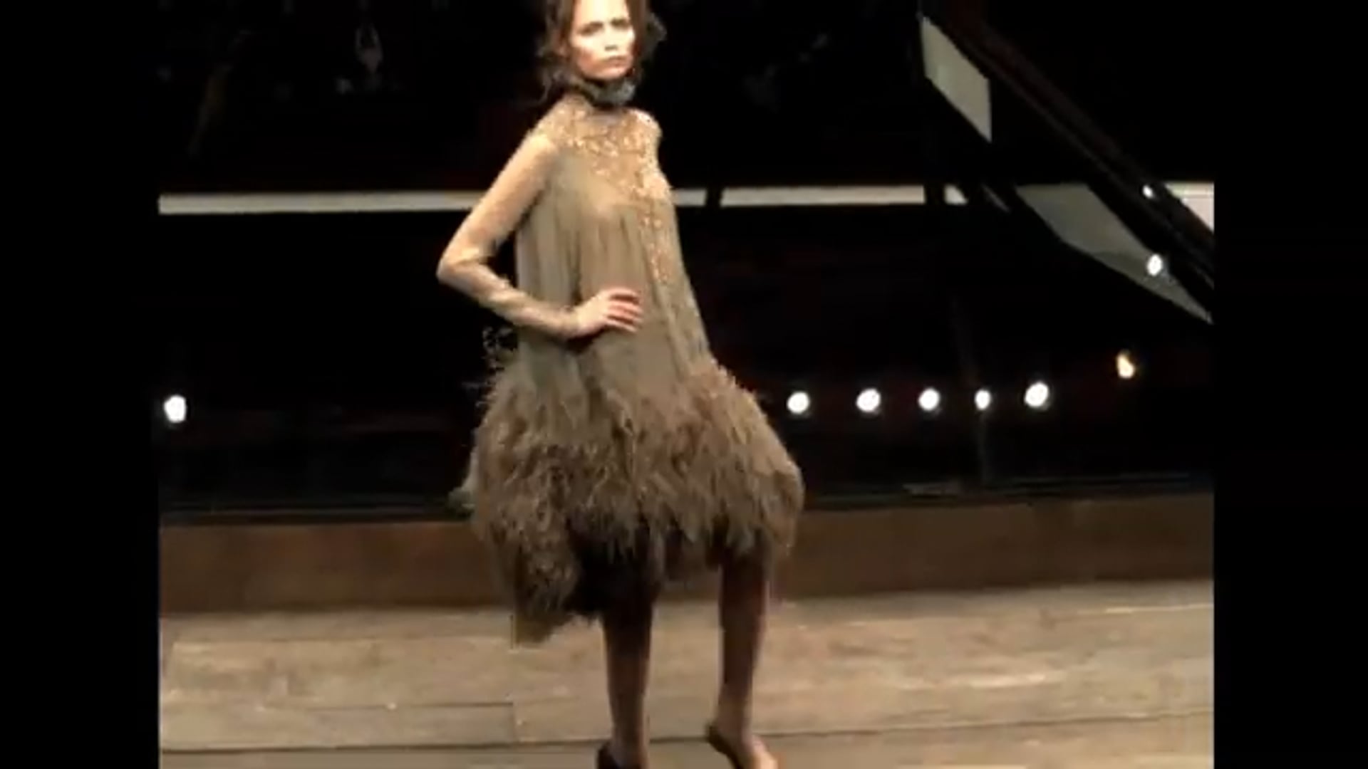 【関税&送料込】Alexander Mcqueen Fo Feather Alexander McQueen Chiffon Embellished Dress With Ostrich