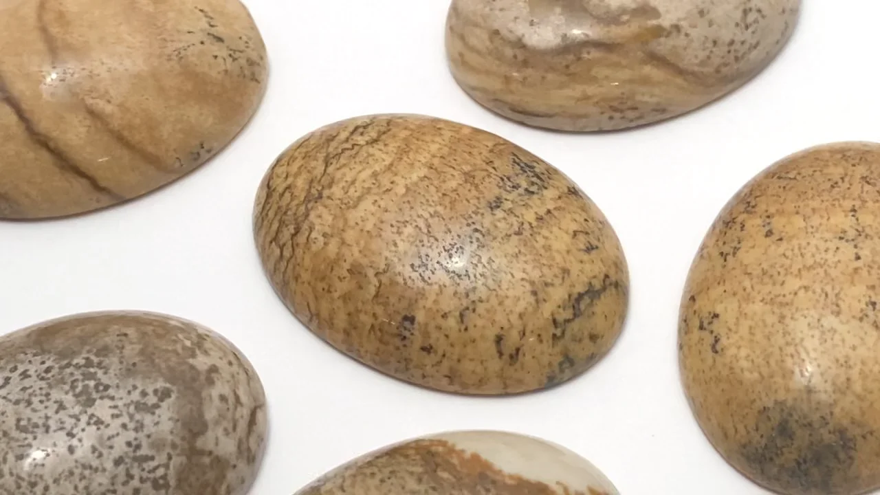 ピクチャージャスパー オーバル カボション25×18mm 2個｜天然石ビーズ