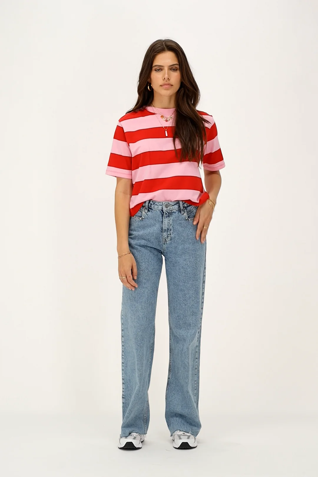 gestreepte top roze rood_1