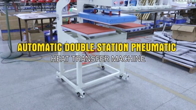 60x40 PLC touch screen double station heat press machine