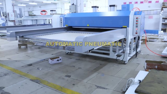 Large format pneumatic double station heat press machine