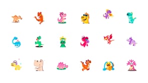 Animated Dinosaur Stickers, an Emoji Icon by Vectors Market (Thumbnail 3 of 3)