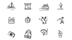 Animated Summer and Beach Doodles, an Outline Icon by Prosymbols (Thumbnail 4 of 4)
