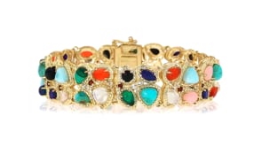 19.60 ct. t.w. Multi-Gemstone Bracelet in 18kt Gold Over Sterling