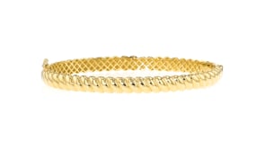 14kt Yellow Gold Textured and Polished Twisted Bangle Bracelet