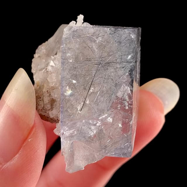 Fluorite included with Boulangerite (rare)