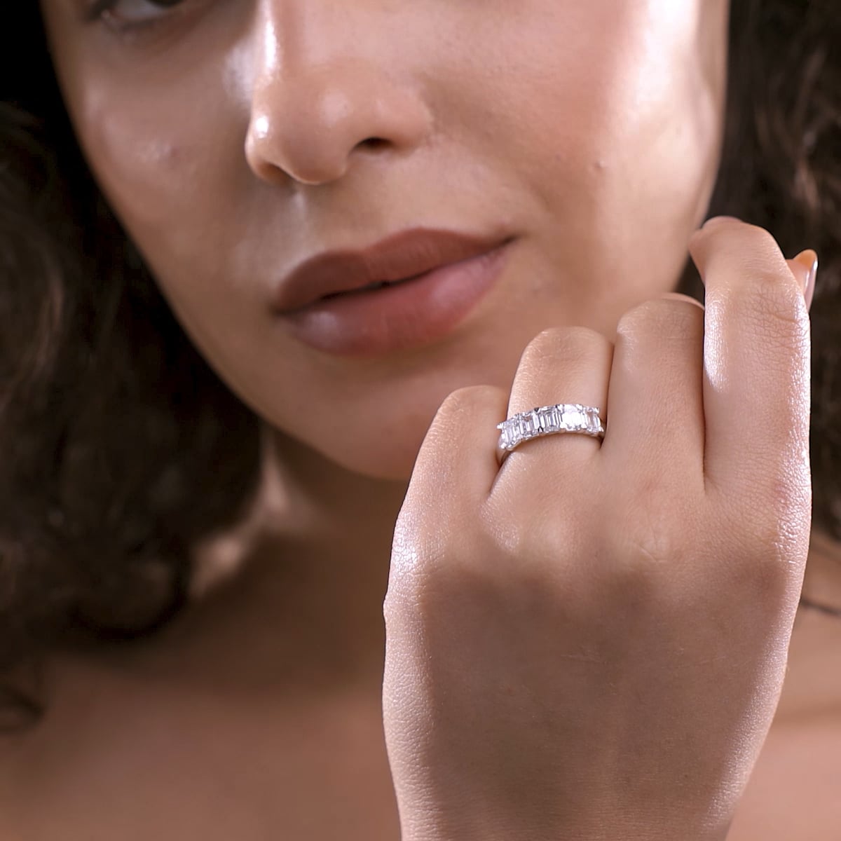 product video 2 for 2 ctw Emerald Lab Grown Diamond Five-Stone Anniversary Band