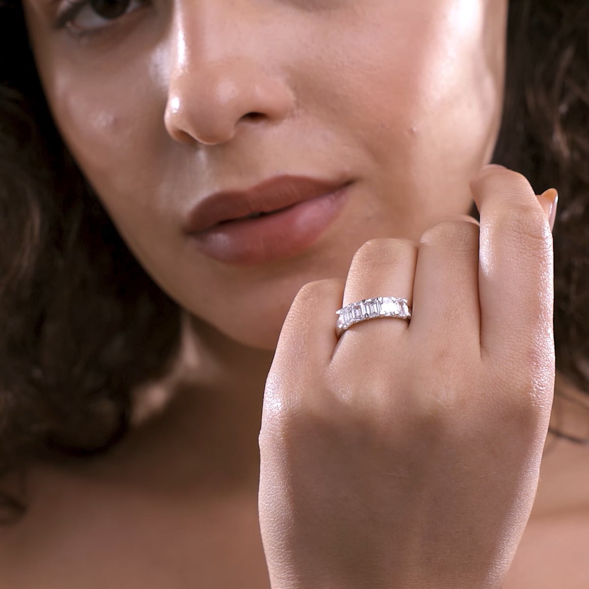 product video 2 for 2 ctw Emerald Lab Grown Diamond Five-Stone Anniversary Band