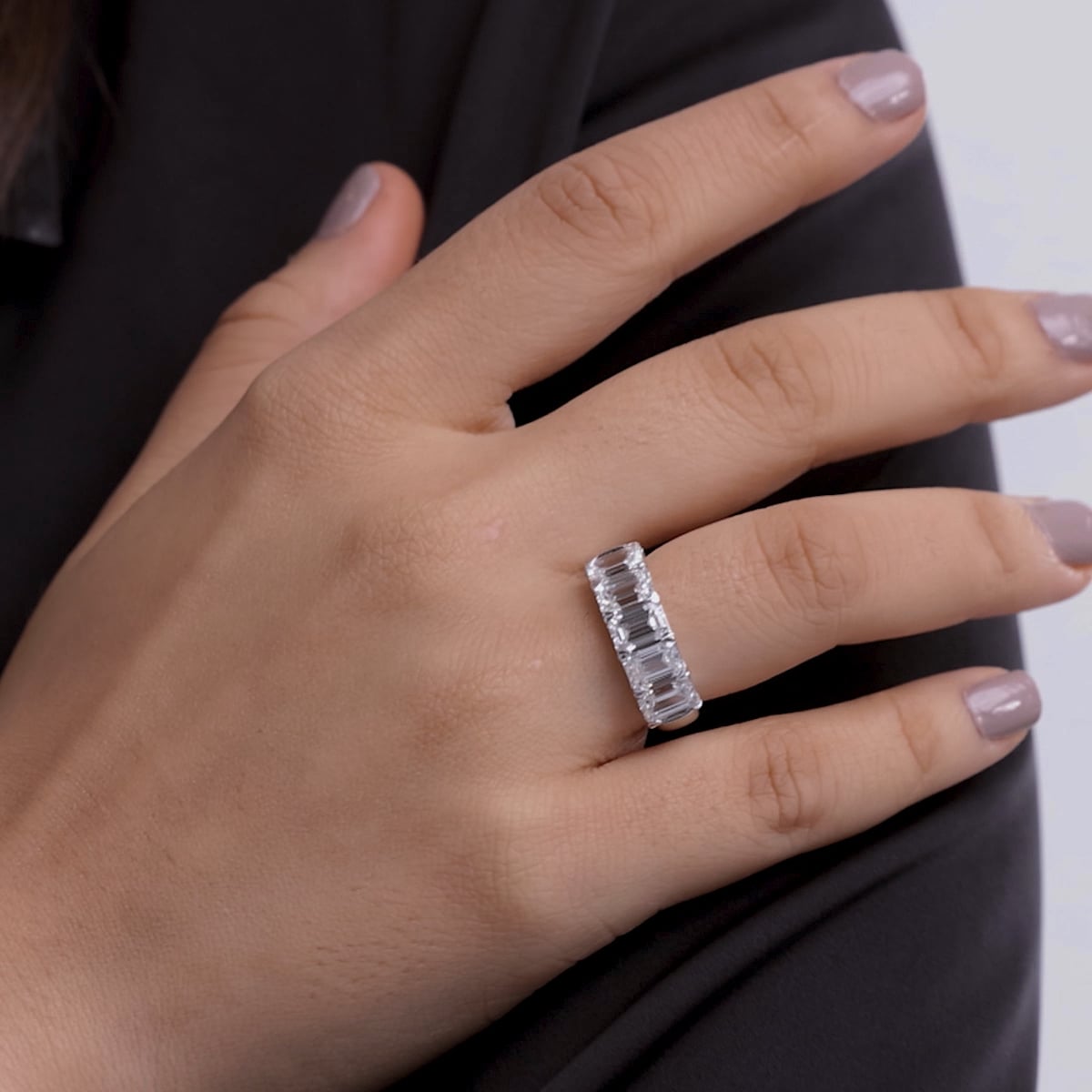 product video 2 for 4 ctw Emerald Lab Grown Diamond Five-Stone Anniversary Band