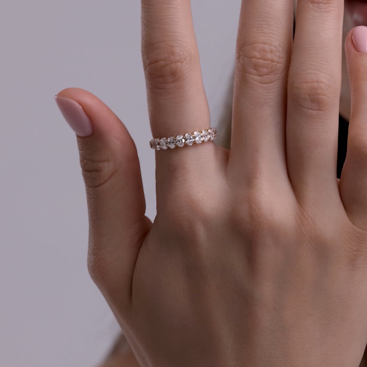 product video 2 for 1 1/2 ctw Oval Lab Grown Diamond Anniversary Band