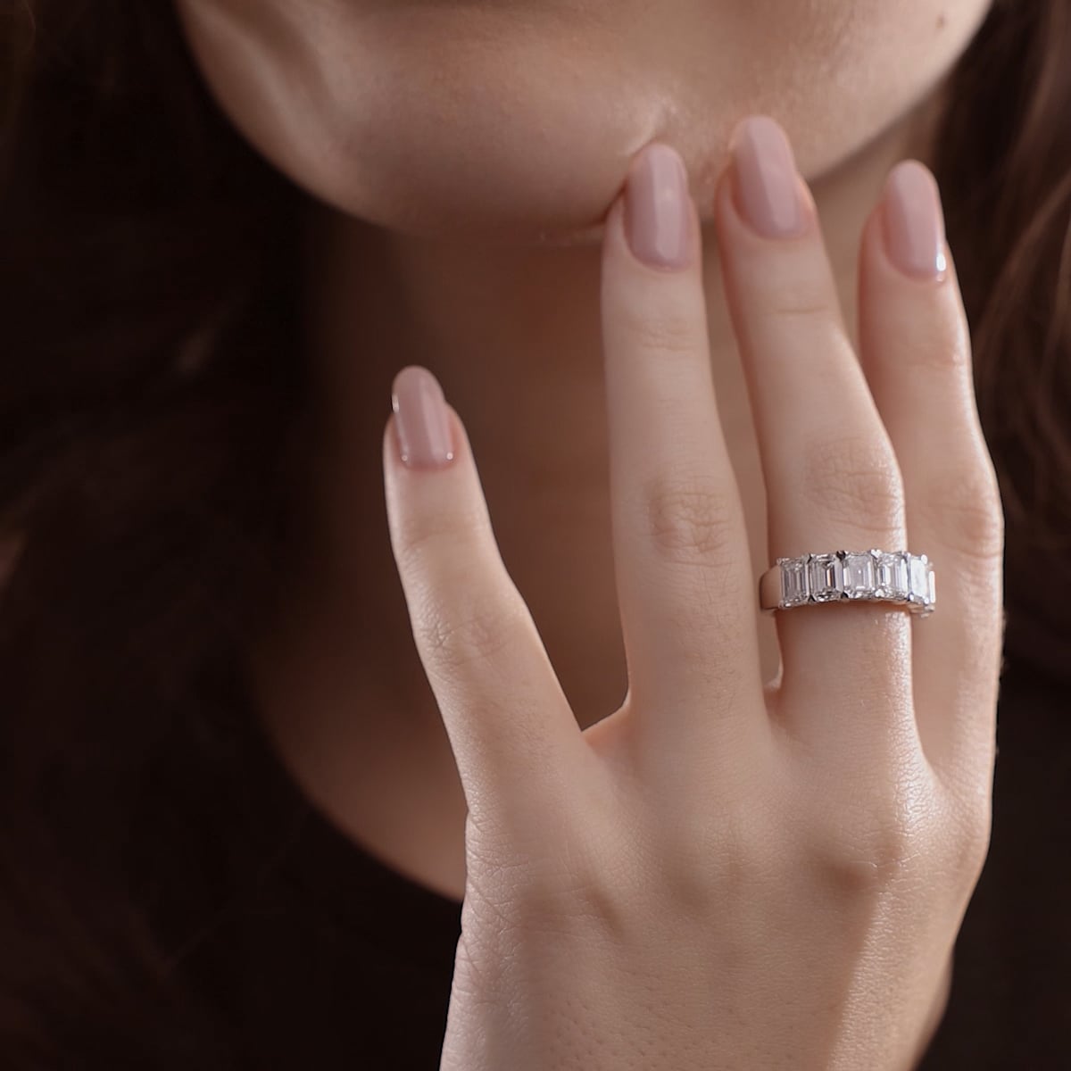 product video 2 for 5 ctw Emerald Lab Grown Diamond Seven-Stone Anniversary Band