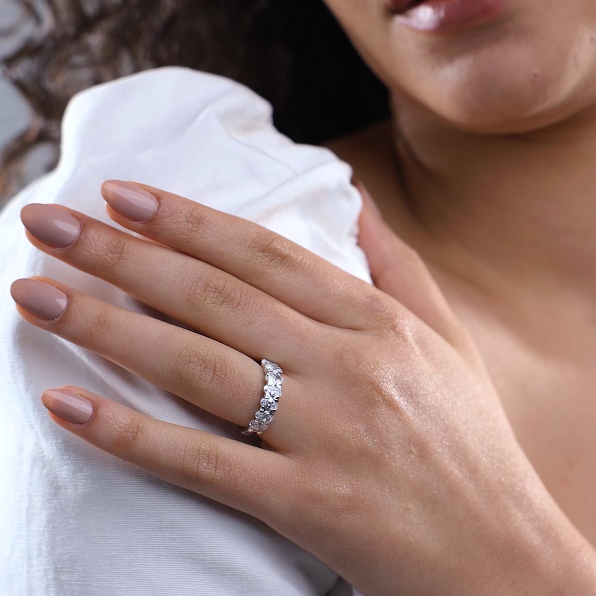 product video 2 for 2 ctw Oval Lab Grown Diamond Seven-Stone Anniversary Band