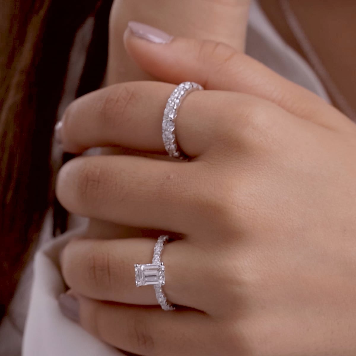 product video 2 for 1 1/2 ctw Round Lab Grown Diamond Eleven-Stone Wedding Band
