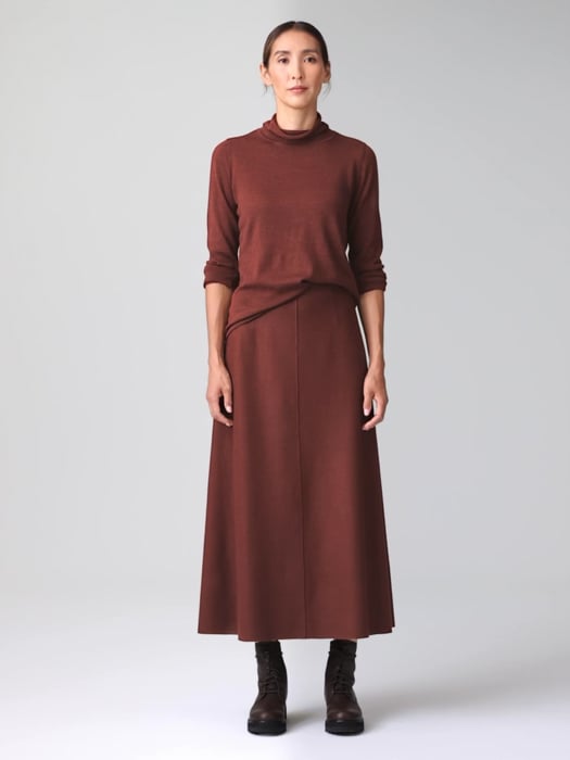 Felted Wool Jersey A-Line Skirt in Regenerative Wool Felted Wool Jersey A-Line Skirt in Regenerative Wool