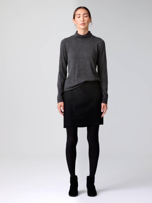 Felted Wool Jersey Mini Skirt in Regenerative Wool EILEEN FISHER