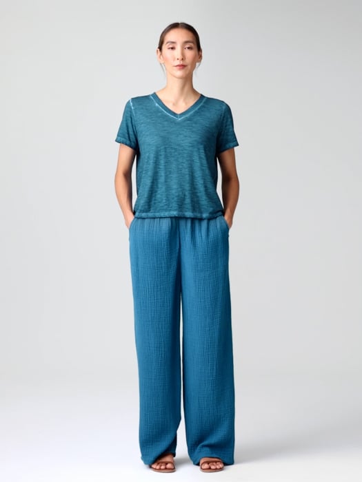 Organic Cotton Hazy Slub V-Neck Tee | EILEEN FISHER Organic Cotton Hazy Slub V-Neck Tee | EILEEN FISHER