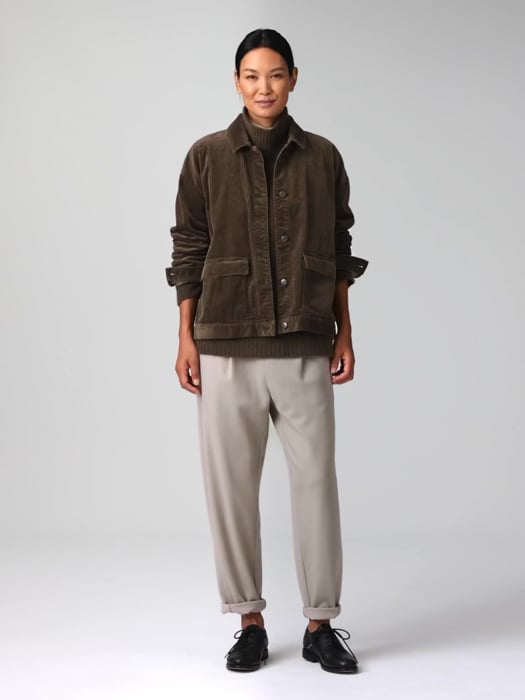 Organic Cotton Corduroy Classic Collar Jacket | EILEEN FISHER Organic Cotton Corduroy Classic Collar Jacket | EILEEN FISHER
