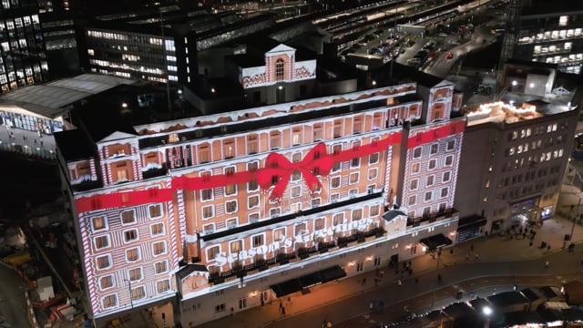 Queens Hotel Leeds Christmas Projection Mapping 2023