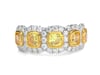 Yellow &amp; White Diamond Five-Stone Halo Ring in Platinum &amp; 18K Yellow Gold &#40;3 ct. tw.&#41;