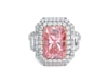 Lab Grown Diamond Pink Radiant-Cut Center Engagement Ring in Platinum &amp; 18K Rose Gold &#40;5 5/8 ct. tw.&#41;