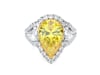 Lab Grown Diamond Vivid Yellow Pear-Shaped Center Engagement Ring in Platinum &amp; 18K Yellow Gold &#40;6 1/2 ct. tw.&#41;