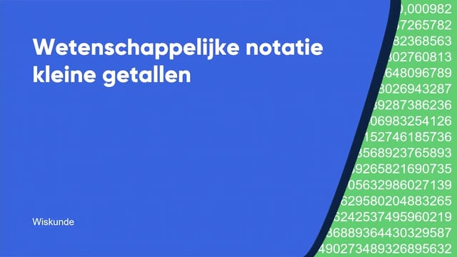 Wetenschappelijke notatie kleine getallen