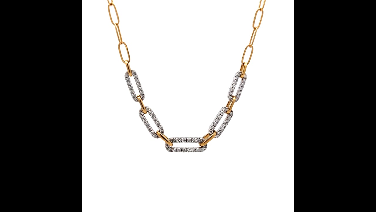 1.91 Brilliant Diamond Paperclip Chain Necklace in 18k – Filigree