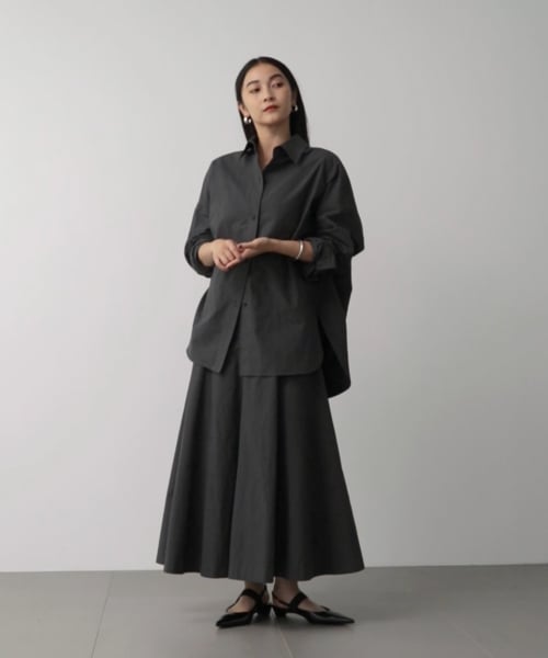 柳橋唯さんコラボアイテム】【再入荷】バックタックオーバーシャツ 